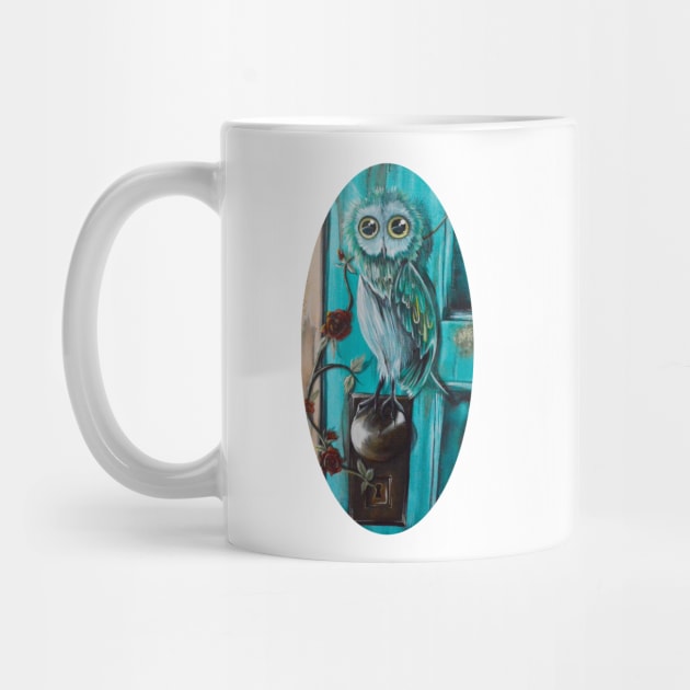 owl blue door knob by Artelies202